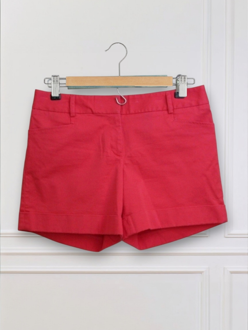 Express Coral Cuffed Flat Front Chino Shorts